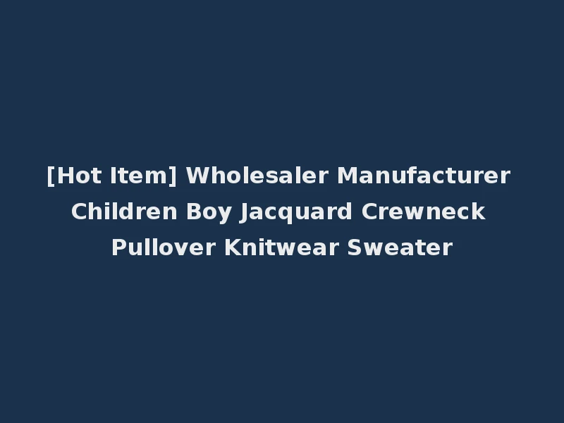 [Hot Item] Wholesaler Manufacturer Children Boy Jacquard Crewneck Pullover Knitwear Sweater