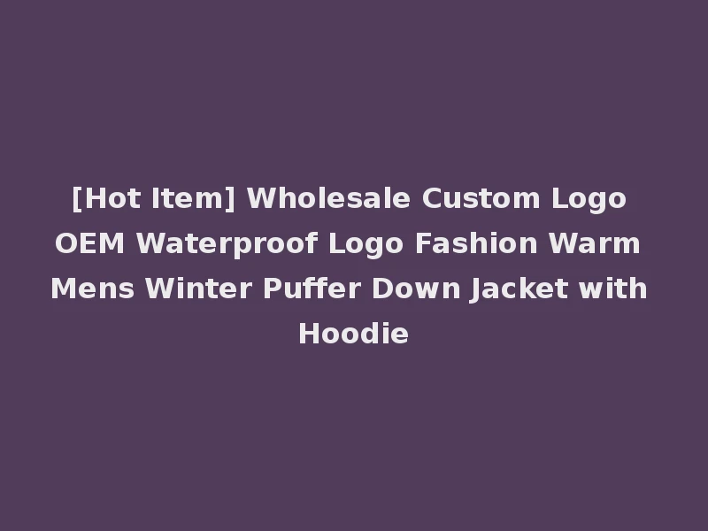 [Hot Item] Wholesale Custom Logo OEM Waterproof Logo Fashion Warm Mens Winter Puffer Down Jacket with Hoodie