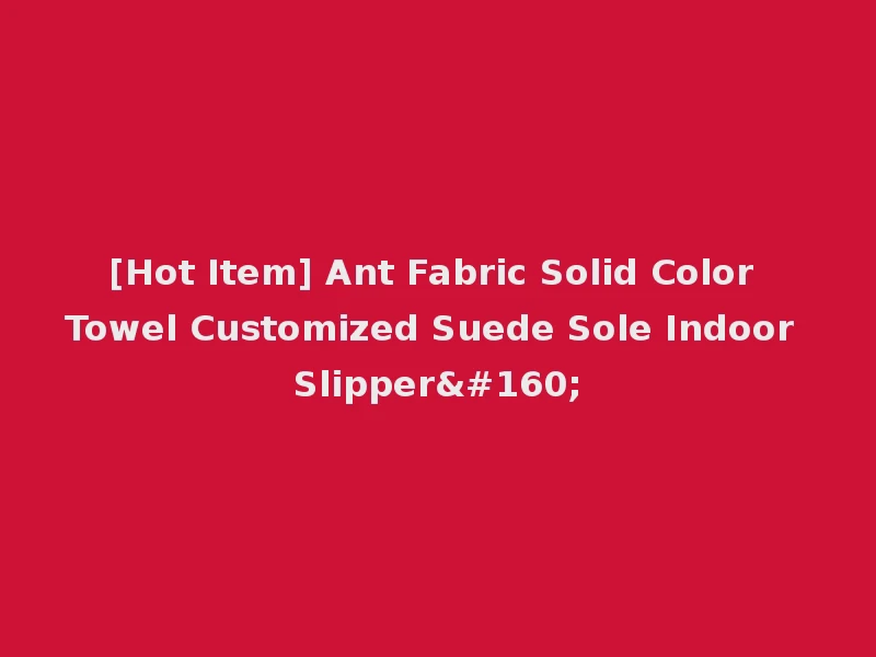 [Hot Item] Ant Fabric Solid Color Towel Customized Suede Sole Indoor Slipper 