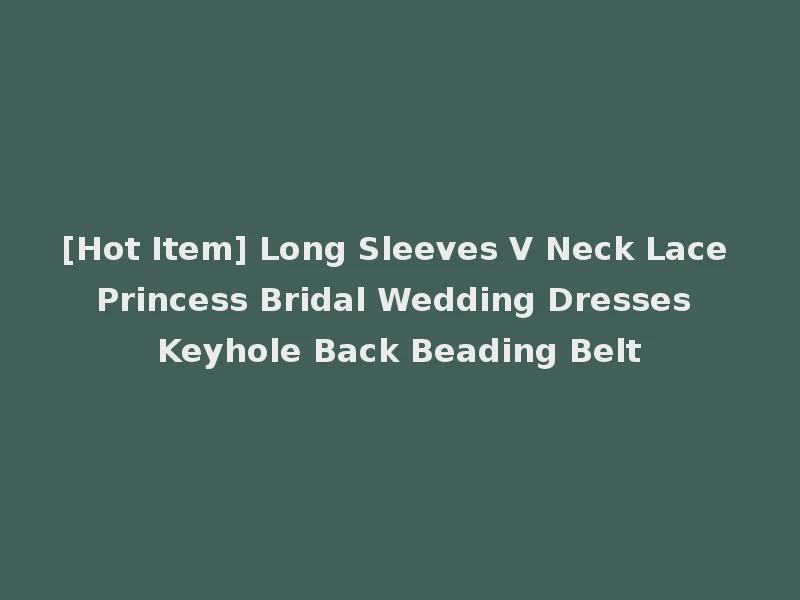 [Hot Item] Long Sleeves V Neck Lace Princess Bridal Wedding Dresses Keyhole Back Beading Belt