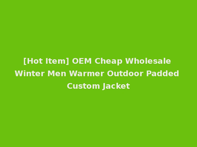 [Hot Item] OEM Cheap Wholesale Winter Men Warmer Outdoor Padded Custom Jacket