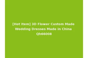 [Hot Item] 3D Flower Custom Made Wedding Dresses Made in China Qh66008