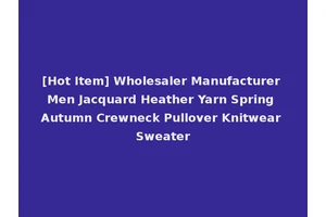 [Hot Item] Wholesaler Manufacturer Men Jacquard Heather Yarn Spring Autumn Crewneck Pullover Knitwear Sweater