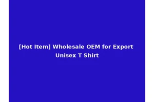 [Hot Item] Wholesale OEM for Export Unisex T Shirt