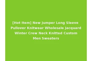 [Hot Item] New Jumper Long Sleeve Pullover Knitwear Wholesale Jacquard Winter Crew Neck Knitted Custom Men Sweaters