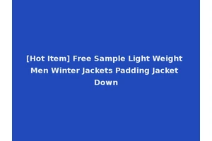 [Hot Item] Free Sample Light Weight Men Winter Jackets Padding Jacket Down
