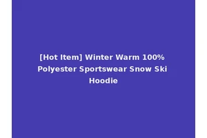 [Hot Item] Winter Warm 100% Polyester Sportswear Snow Ski Hoodie