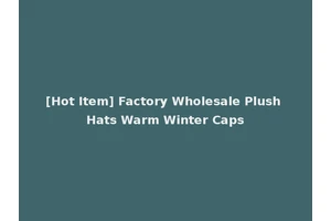 [Hot Item] Factory Wholesale Plush Hats Warm Winter Caps
