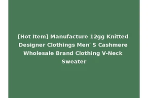 [Hot Item] Manufacture 12gg Knitted Designer Clothings Men′ S Cashmere Wholesale Brand Clothing V-Neck Sweater