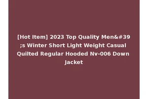 [Hot Item] 2023 Top Quality Men's Winter Short Light Weight Casual Quilted Regular Hooded Nv-006 Down Jacket