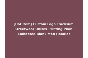 [Hot Item] Custom Logo Tracksuit Streetwear Unisex Printing Plain Embossed Blank Men Hoodies