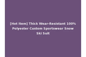 [Hot Item] Thick Wear-Resistant 100% Polyester Custom Sportswear Snow Ski Suit