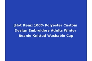 [Hot Item] 100% Polyester Custom Design Embroidery Adults Winter Beanie Knitted Washable Cap