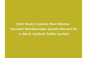 [Hot Item] Custom Men Winter Hooded Windbreaker Jacket Men's Work Quilted Puffer Jacket