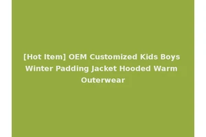 [Hot Item] OEM Customized Kids Boys Winter Padding Jacket Hooded Warm Outerwear