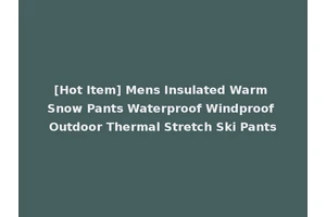 [Hot Item] Mens Insulated Warm Snow Pants Waterproof Windproof Outdoor Thermal Stretch Ski Pants