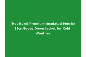 [Hot Item] Premium Insulated Men's Goose Down Jacket for Cold Weather