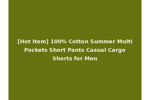 [Hot Item] 100% Cotton Summer Multi Pockets Short Pants Casual Cargo Shorts for Men