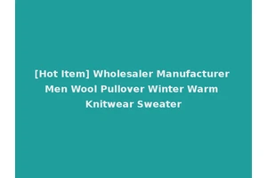 [Hot Item] Wholesaler Manufacturer Men Wool Pullover Winter Warm Knitwear Sweater