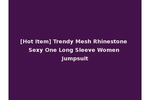 [Hot Item] Trendy Mesh Rhinestone Sexy One Long Sleeve Women Jumpsuit