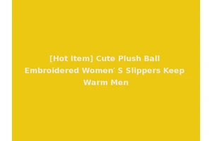 [Hot Item] Cute Plush Ball Embroidered Women′ S Slippers Keep Warm Men