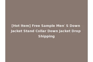 [Hot Item] Free Sample Men′ S Down Jacket Stand Collar Down Jacket Drop Shipping