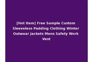 [Hot Item] Free Sample Custom Sleeveless Padding Clothing Winter Outwear Jackets Mens Safety Work Vest