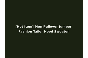 [Hot Item] Men Pullover Jumper Fashion Tailor Hood Sweater