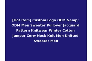 [Hot Item] Custom Logo OEM &amp; ODM Men Sweater Pullover Jacquard Pattern Knitwear Winter Cotton Jumper Cerw Neck Knit Men Knitted Sweater Men