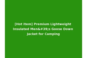[Hot Item] Premium Lightweight Insulated Men's Goose Down Jacket for Camping