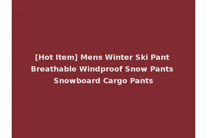 [Hot Item] Mens Winter Ski Pant Breathable Windproof Snow Pants Snowboard Cargo Pants
