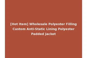 [Hot Item] Wholesale Polyester Filling Custom Anti-Static Lining Polyester Padded Jacket