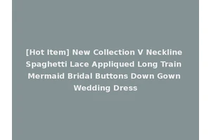 [Hot Item] New Collection V Neckline Spaghetti Lace Appliqued Long Train Mermaid Bridal Buttons Down Gown Wedding Dress