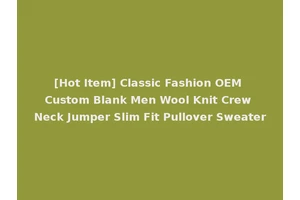 [Hot Item] Classic Fashion OEM Custom Blank Men Wool Knit Crew Neck Jumper Slim Fit Pullover Sweater