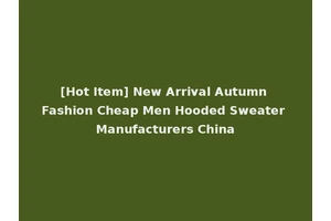 [Hot Item] New Arrival Autumn Fashion Cheap Men Hooded Sweater Manufacturers China