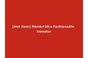 [Hot Item] Men's Fashionable Sweater