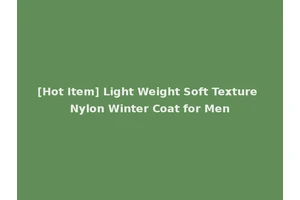 [Hot Item] Light Weight Soft Texture Nylon Winter Coat for Men
