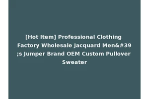 [Hot Item] Professional Clothing Factory Wholesale Jacquard Men's Jumper Brand OEM Custom Pullover Sweater