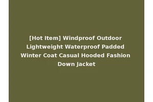 [Hot Item] Windproof Outdoor Lightweight Waterproof Padded Winter Coat Casual Hooded Fashion Down Jacket