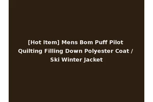 [Hot Item] Mens Bom Puff Pilot Quilting Filling Down Polyester Coat / Ski Winter Jacket
