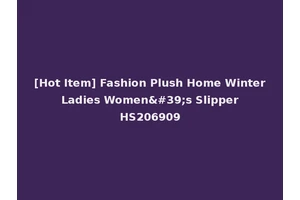 [Hot Item] Fashion Plush Home Winter Ladies Women's Slipper HS206909