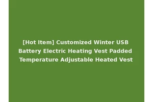 [Hot Item] Customized Winter USB Battery Electric Heating Vest Padded Temperature Adjustable Heated Vest