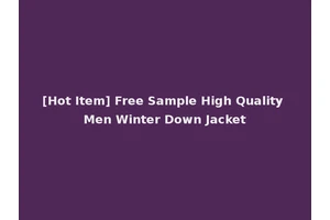 [Hot Item] Free Sample High Quality Men Winter Down Jacket