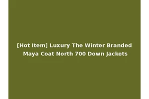 [Hot Item] Luxury The Winter Branded Maya Coat North 700 Down Jackets
