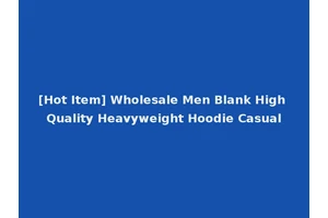 [Hot Item] Wholesale Men Blank High Quality Heavyweight Hoodie Casual