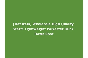 [Hot Item] Wholesale High Quality Warm Lightweight Polyester Duck Down Coat