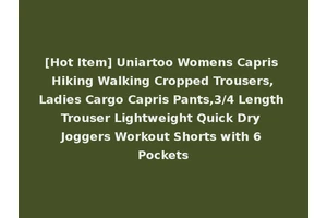 [Hot Item] Uniartoo Womens Capris Hiking Walking Cropped Trousers,Ladies Cargo Capris Pants,3/4 Length Trouser Lightweight Quick Dry Joggers Workout Shorts with 6 Pockets
