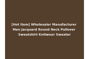 [Hot Item] Wholesaler Manufacturer Men Jacquard Round Neck Pullover Sweatshirt Knitwear Sweater