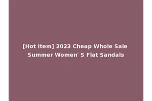 [Hot Item] 2023 Cheap Whole Sale Summer Women′ S Flat Sandals