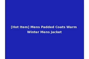 [Hot Item] Mens Padded Coats Warm Winter Mens Jacket